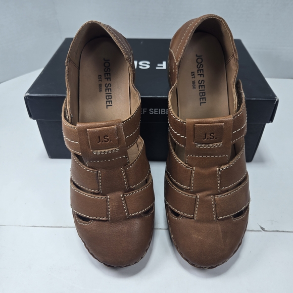 Josef Seibel Brown Women's Fergey 59 Fisherman Leather Sandal Shoes Size 7-7.5 - Picture 4 of 10